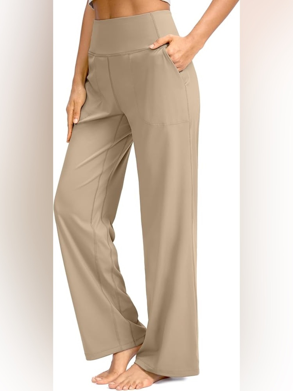 Soothfeel High-Waist Wide-Leg Leggings in Khaki NWT